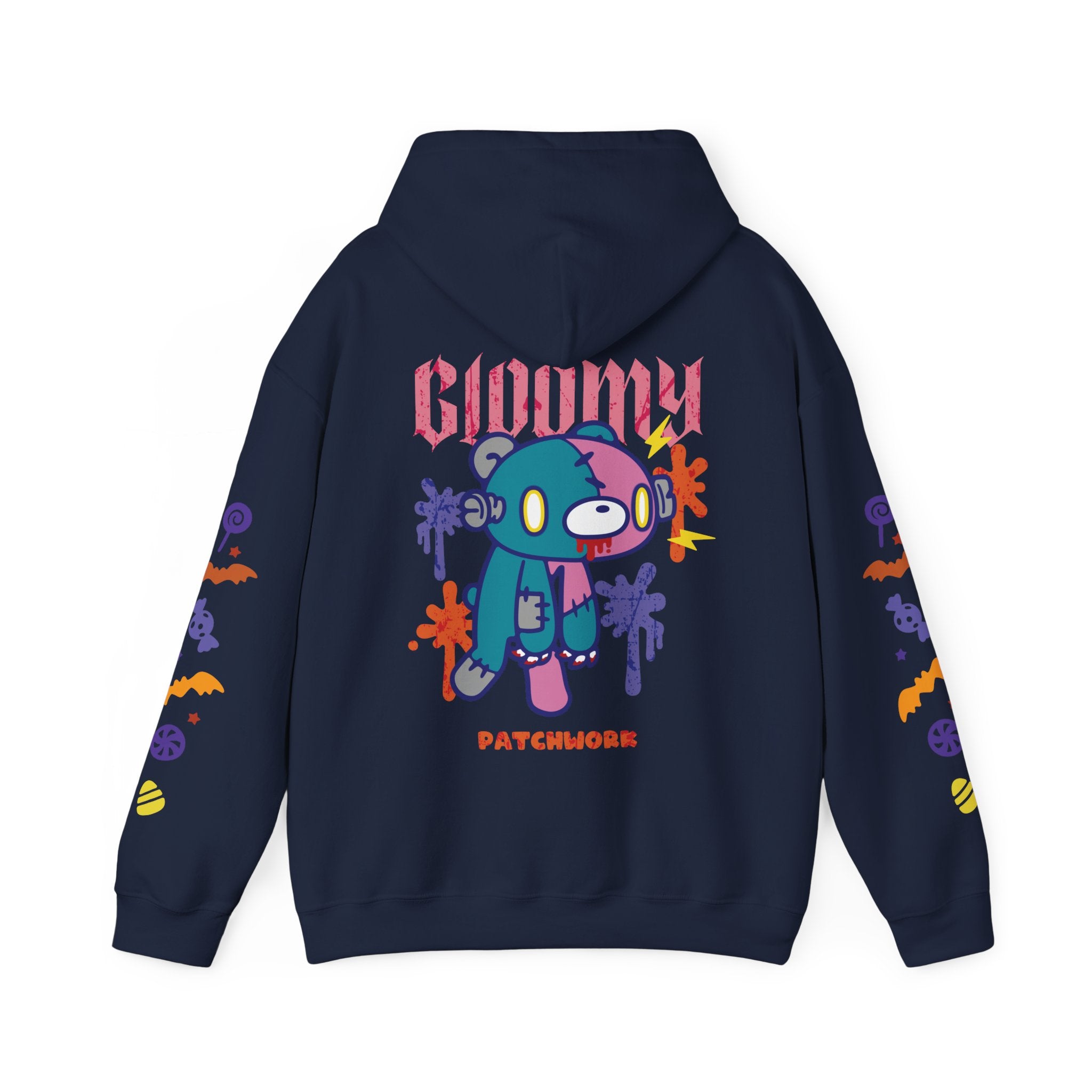 Halloween Patchwork Gloomy Bear Hoodie